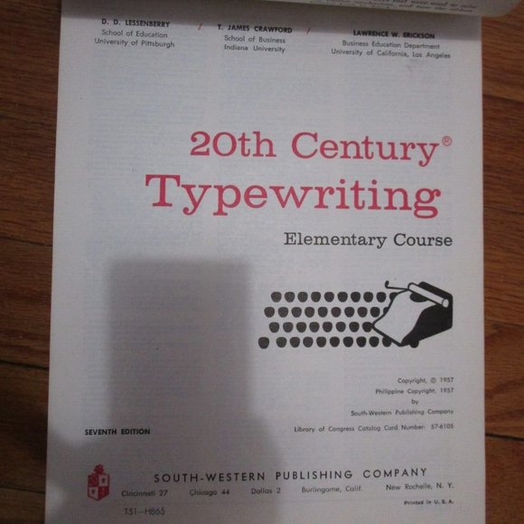 Vintage 20th Century Typewriting Complete Course Hardcover (1957) - Picture 2 of 3